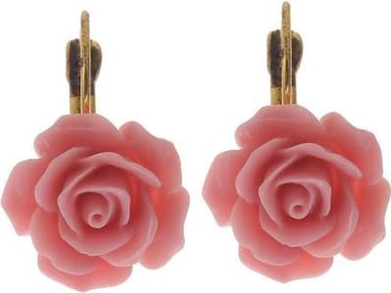 Behave - Oorbellen - Oorhangers met roze roosje