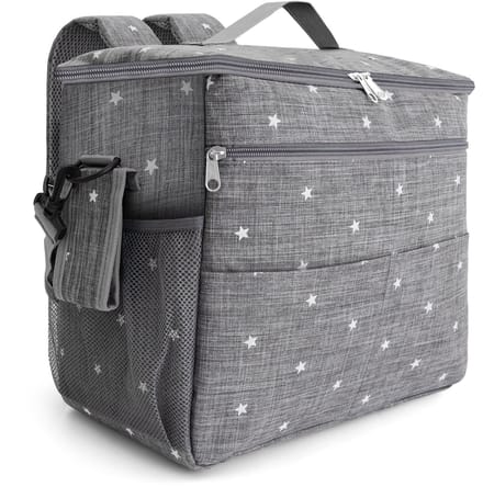 Multifunctionele draagbare babytas, dubbele schoudertas voor kinderwagen/ophangtas - grijs