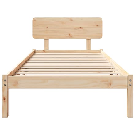 vidaXL - Bedframe - met - hoofdeinde - Naturel - 100 - x - 200 - cm - Massief - grenenhout