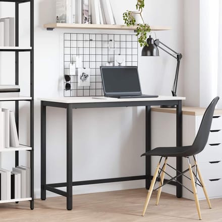 vidaXL - Tafel - Wit - 100 - x - 50 - x - 77 - cm - Engineered - hout - en - staal