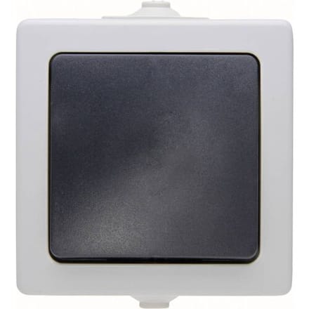 Nautic Wipschakelaar - Kruis - Opbouw - Spatwaterdicht - Antraciet/Wit