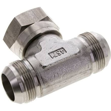 JIC T-koppeling UN 1-5/8''-12 Buitendraad x Binnendraad RVS 210 bar (2950.5psi)