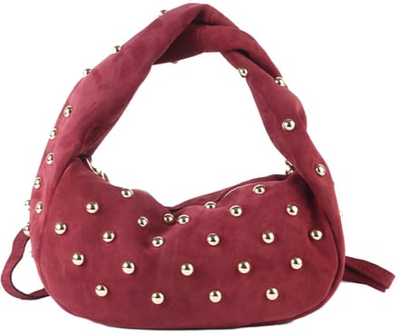Giuliano lederen schoudertas Alexandra - Suede - Made in Italy - Bordeaux