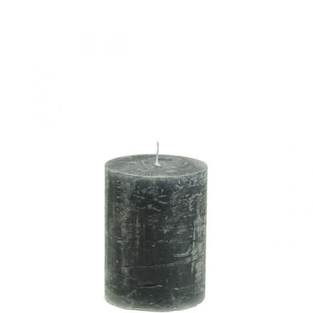 Antracietkleurige pilaarkaarsen, 60x100mm, set van 4, decoratieve kaar