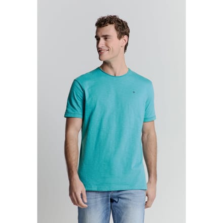 No Excess T-shirt Crewneck Slub Seablue Größe: L | Basic T-Shirts Outlet | Herren | Blau