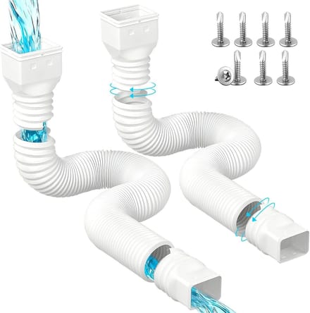 Verlengbare regenafvoer en dakgootuitbreiding 80/100 mm, flexibel van 47 tot 150 cm, set van 2