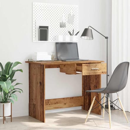 vidaXL - Bureau - Oudhout - 100 - x - 50 - x - 76 - cm - Bewerkt - hout