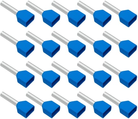 VLTG Geïsoleerde Aderhuls 2x0.75/8mm Blauw - Eindhuls - Kabelschoen - 20 stuks