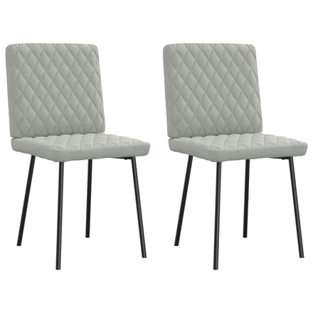 vidaXL - Eetkamerstoelen - 2 - st - fluweel - lichtgrijs