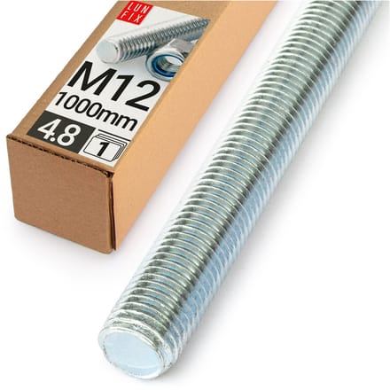 LUN FIX - Draadstang M12 gegalvaniseerd 1000 mm - staal 4.8 - 1 stuk