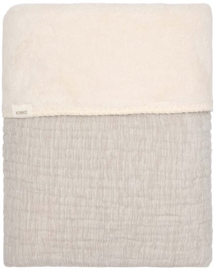 Koeka ledikantdeken teddy Rivoli stone 100x150