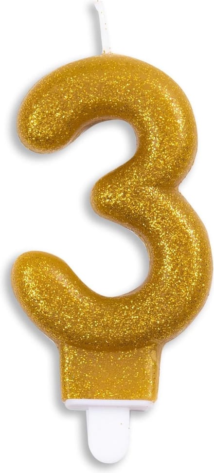 Wefiesta Cijferkaars '3' 4,4 X 7 X 1,2 Cm Wax Goud