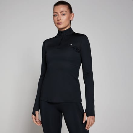 MP Training sporttrui met kwartrits voor dames - Zwart - S