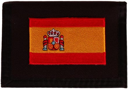 Portemonnee zwart 14x10cm - Vlag Spanje - 8x6cm