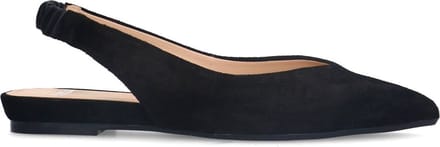 Manfield - Dames - Zwarte suède slingbacks - Maat 36
