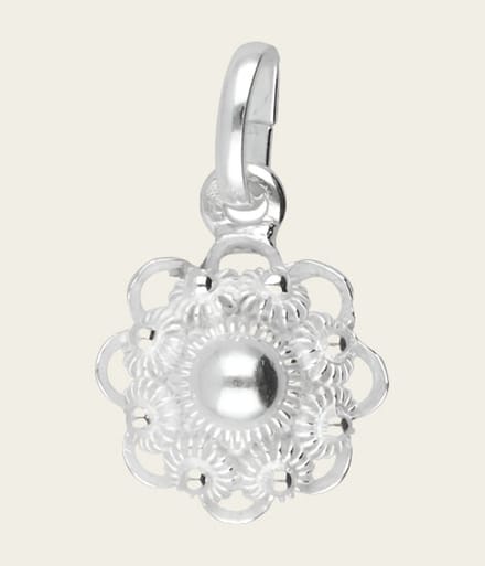 Zilveren Zeeuwse knop knoop 10 mm. ketting hanger