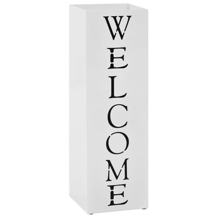 vidaXL - Parapluhouder - Welcome - staal - wit