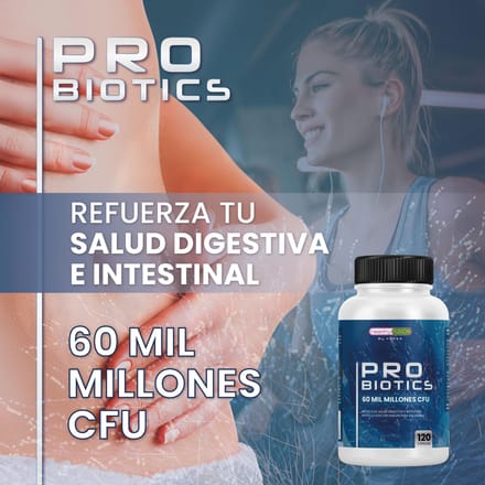 Probiótico | 60 Billones de CFU| Probióticos Microencapsulados para evitar su degradación | Mejora el Sistema Inmunológico | 120 Uds