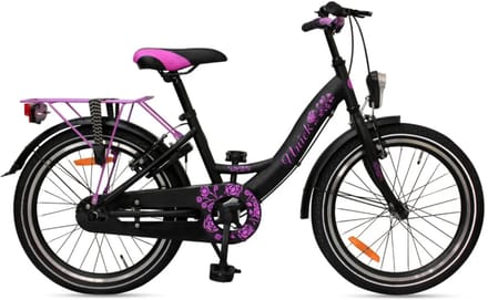 Kinderfiets Uniek 1S 20'' zwart/paars