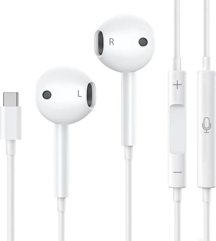 Bedrade hoofdtelefoon compatibel met iPhone 18/17/16/15 en iPad 11/10/Air/Pro naar USB-C - In-ear - Ingebouwde microfoon