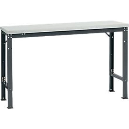 Manuflex basistafel UNIVERSAL Speciaal, 1500 x 800 mm, melamine lichtgrijs, antraciet