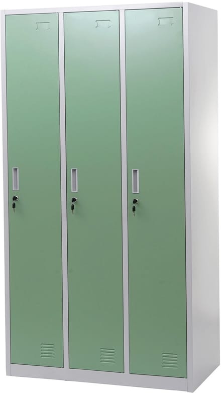 Locker Boston T829, afstortkluisje Lockerkast, metaal 3 vakken ~ groen