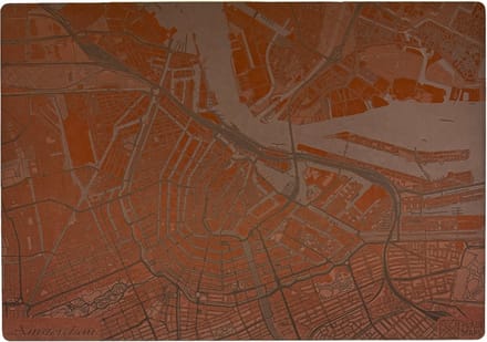 Place Maps Placemat Skyline Brussel - Atomium - Kunstleer - Zwart - 1 Stuk