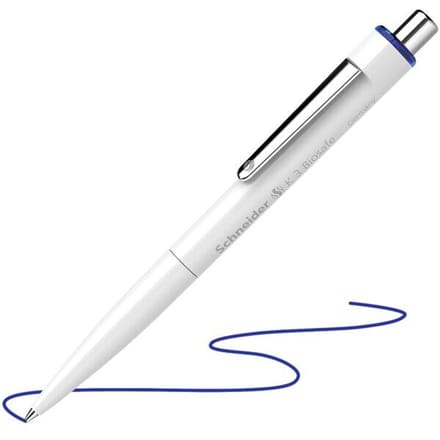 Schneider balpen - K3 Biosafe - penpunt M - wit/blauw - S-3273