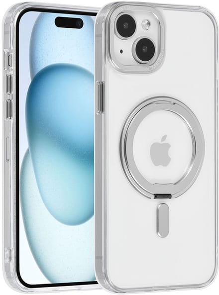 UNIQ Accessory Back Cover - Geschikt voor iPhone 15 & 14 Plus - Transparant - Met MagSafe-ring en valbescherming