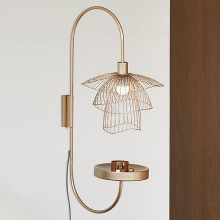 Forestier wandlamp Papillon XS, crème, metaal, E14