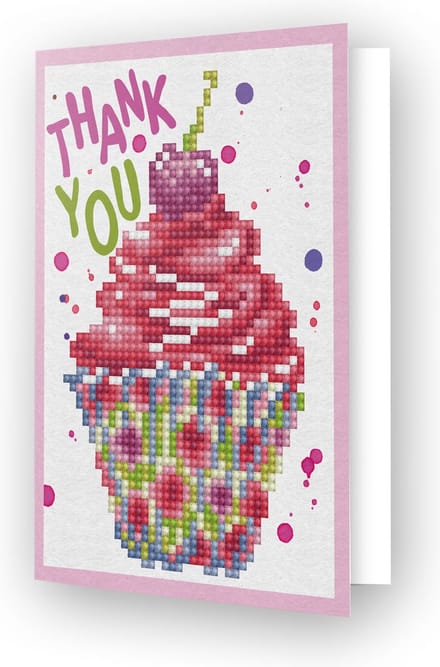 Diamond Dotz Cup Cake Thank You wenskaart