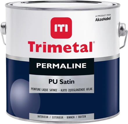 Trimetal Permaline Pu Satin - 2,5 l - 14-16 m²/l - Wit - Afwerkingslaag