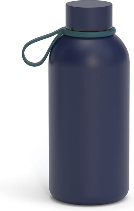 EKOBO Thermofles RVS Drinkfles 350 ml - blauw - Dubbelwandig Isotherm