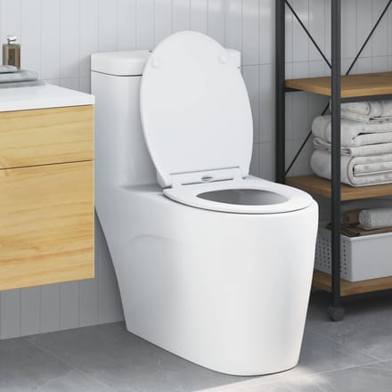 vidaXL - Toiletbril - Wit - 45,5 - x - 37,5 - x - 3,8 - cm - Duroplast