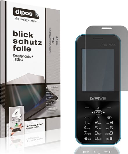 dipos – Matte Privacy Screenprotector geschikt voor GFive Pro Max | Anti-Spy Beschermfolie