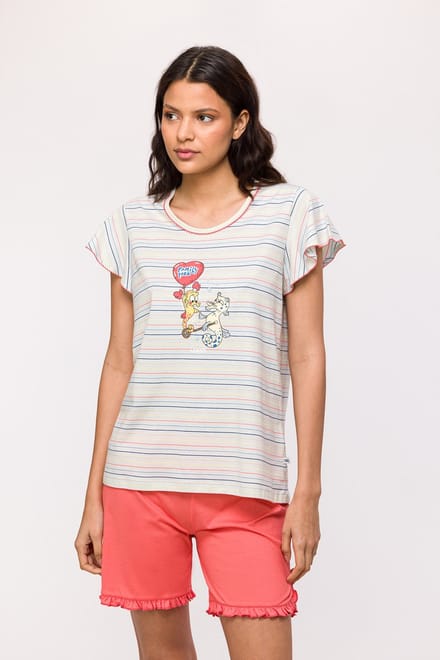 Woody pyjama meisjes - multicolor - zeepaardje - gestreept - 241-10-PSG-S/920 - maat 152