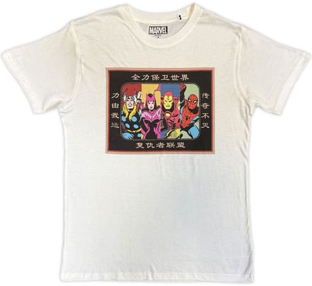 Marvel The Avengers - Framed Japanese Heren Tshirt - M - Wit