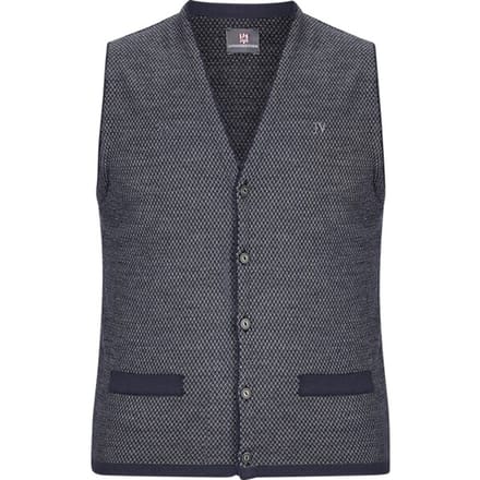 Jan Vanderstorm herren Gebreide Bodywarmer - 68/70 - donkerblauw - Plus Size