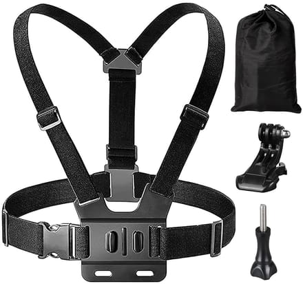 YONO Chest Mount geschikt voor GoPro - Action Camera - Borstharnas - Strap Accessoires - Zwart