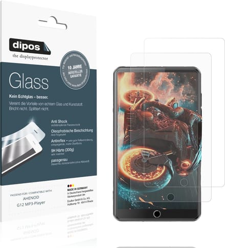 dipos – 2x Matte Pantserfolie geschikt voor AHENOD G12 MP3-Player | 9H Screenprotector