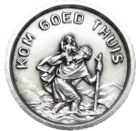Heilige Christoffel Autoplaquette Magneet Kom Goed Thuis