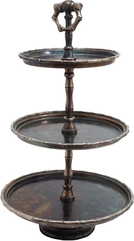 PTMD aluminium etagère - luxe 3-laags etagere 36 x 36 x 63 cm