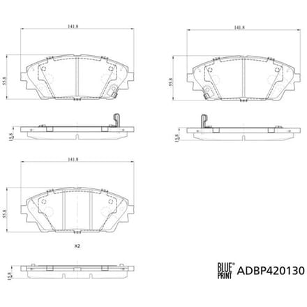 Remblokset, schijfrem BLUE PRINT ADBP420130