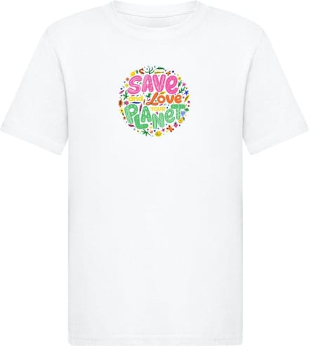 Mister Tee - Kids Save And Love Kinder Tshirt - Kids 146/152 - Wit