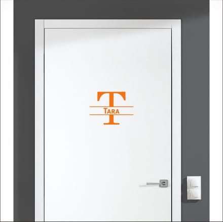 Deursticker Met Naam -  Tara - Oranje