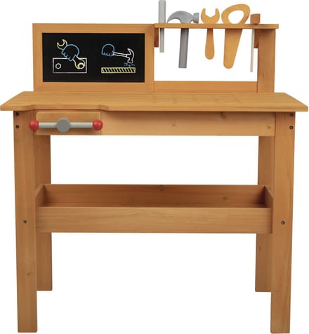Playtive Speelgoed werkbank - Echt hout - 44 delig - 3+