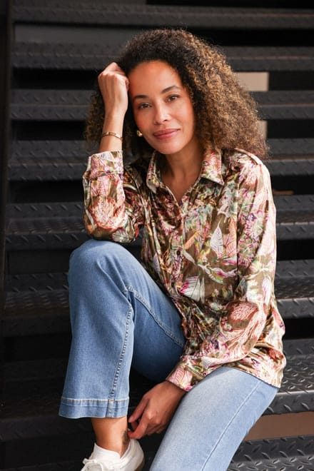 ES&SY Sura Blouses - Olive/Multi colour - maat 36
