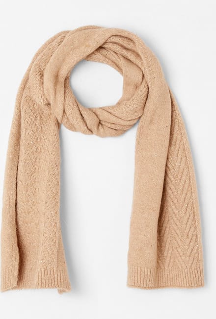 Damart - Sjaal kabelgebreid met wol - Dames - Beige - Eén maat