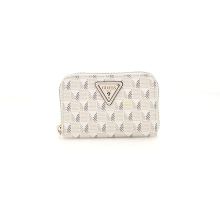 GUESS Portemonnee G Wave SLG Medium Zip Around Wallet Stone Logo Wit