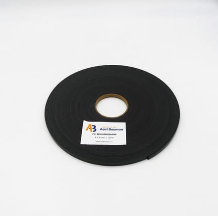 Glasband 9 x 3mm antraciet - rol 25m